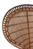 Restored Large Nude Natural Woven Wicker "Cobra" Lounge Throne Chair