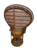 Restored Large Nude Natural Woven Wicker "Cobra" Lounge Throne Chair