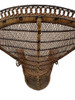 Restored Large Nude Natural Woven Wicker "Cobra" Lounge Throne Chair