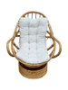 Restored Swivel Bucket Lounge Chair on Stacked Rattan Pedestal Base