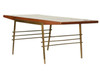 Mid Century Brass and Wood Attr. Gio Ponti Coffee Table
