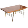 Mid Century Brass and Wood Attr. Gio Ponti Coffee Table