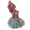 Nude Mid-century Pin Up Hula Girl Art Pottery Bust w/ Yarn Skirt