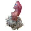 Nude Mid-century Pin Up Hula Girl Art Pottery Bust w/ Yarn Skirt