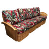 Restored Art Deco Style Rattan Fan Arm Four-Seat Sectional Sofa