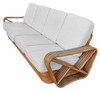 Restored Paul Frankl Inspired 5-Strand Square Pretzel4-Seat Sectional Rattn Sofa