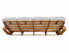 Restored Paul Frankl Inspired 5-Strand Square Pretzel4-Seat Sectional Rattn Sofa