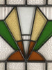 Geometric Art Deco Stained Glass Wall Art W/ Wood Frame