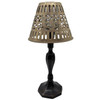 Hand Cast Bronze Candle Holder w/ Reticulated Pierced silver-plated Lamp Shade