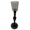 Hand Cast Bronze Candle Holder w/ Reticulated Pierced silver-plated Lamp Shade