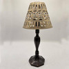 Hand Cast Bronze Candle Holder w/ Reticulated Pierced silver-plated Lamp Shade