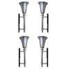 Large 30" Machine Age Spun Aluminum & Steel Torchiere Wall Sconce, Set of 4