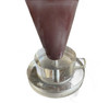 90s Pair of Red Ceramic Tear Drop Shaped Table Lamp w/ Acrylic Base