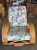 Restored Mid Century 5-Strand Reverse Pretzel Rattan Lounge Chair