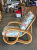 Restored Mid Century 5-Strand Reverse Pretzel Rattan Lounge Chair