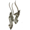 Modernist Polished Aluminum Gazelle Wall Sculpture Pair by Pendergrast