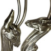Modernist Polished Aluminum Gazelle Wall Sculpture Pair by Pendergrast