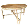 Restored Mid-century Round Wicker Top Rattan Table