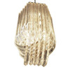 Large MCM Hollywood Regency Sculptural Lucite & Gold Tone Loop Ribbon Chandelier