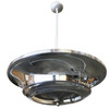 2 Layer Chrome Art Deco Streamline Saucer Ceiling Pendant Chandelier 4 Available