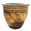 19th Century Large Bird & Bamboo Art Pottery Chinese Egg Pot Jardinière Planter