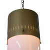 1958 Mid-Century Cylinder Gold-Tone Acrylic Pendant Chandelier, 4 Available