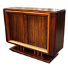 French Art Moderne Deco Macassar Ebony Credenza w/ Combed Wood Door