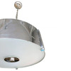Chrome Drum Chandelier with Frosted Glass Shade