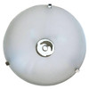Chrome Drum Chandelier with Frosted Glass Shade