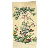 One of a Kind Mid Century Silk Curtain Panel with Cranes, Pine, and Chrysanthemu