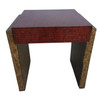 Two-Tone Cubist Style Side Table and Coffee Table Set - Set of 3