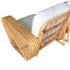 Restored MCM 6-Strand Square Pretzel 3 Seat Rattan Corner Sofa w/ Table