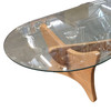 Mid-Century Modern Noguchi Style Oval Glass Coffee Table