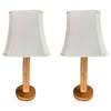 Restored Mid-Century Eight-Strand Stick Rattan Table Lamp, Pair
