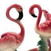 Mid-century Ceramic Flamingo Figurine Set in Tropical Pond Tray by Maddux