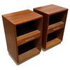 Pair of Teak and Mahogany Mid Century Nightstands by Edward Wormley for Dunbar