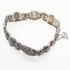 Sterling Silver French Paste Marcasite Jewelry Set, Brooch, Bracelet, Earrings