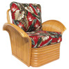 Art Deco Style "Golden Girls" Rattan Fan Arm Lounge Chair