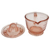 Mid-century Pink Hazel Glass 2 Cup Bar Measuring Pitcher & Reamer by AND
