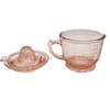 Mid-century Pink Hazel Glass 2 Cup Bar Measuring Pitcher & Reamer by AND