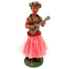 Ceramic Hawaii Hula Man Ukulele Player with headdress Bobble Doll