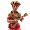 Ceramic Hawaii Hula Man Ukulele Player with headdress Bobble Doll