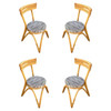 Restored Arched "Zig -Zag" Leg Rattan Dining Chair, Set of Four