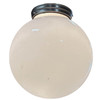 Art Deco Milk Glass Globe Shade Pendant with Nickel Plate Fitter, by Ray-Lite