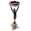 Standing Nude on Ball Art Deco Sculptural Smoke Stand Model T330 by Frankart