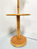 Mid Century Rattan Swing Arm Floor Lamp w/ Drink Stand