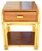 Restored Rare Modernist Mahogany Nightstand w/ Arched Rattan Sides