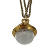 French Gold Bubble Pendant Watch w/ Skeleton View by Avril w/ 14K Gold Chain