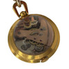 French Gold Bubble Pendant Watch w/ Skeleton View by Avril w/ 14K Gold Chain