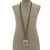 French Gold Bubble Pendant Watch w/ Skeleton View by Avril w/ 14K Gold Chain